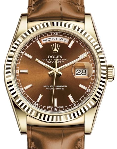 rolex day date yellow gold leather|day date 40mm yellow gold.